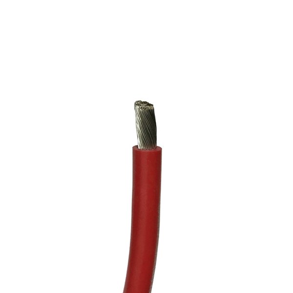 Remington Industries 4 AWG Tinned Battery Cable, Tinned Copper Lead Wire with Red PVC, 144" Length 1283/04T133RED144